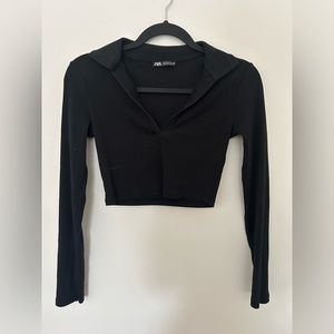 zara cropped shirt